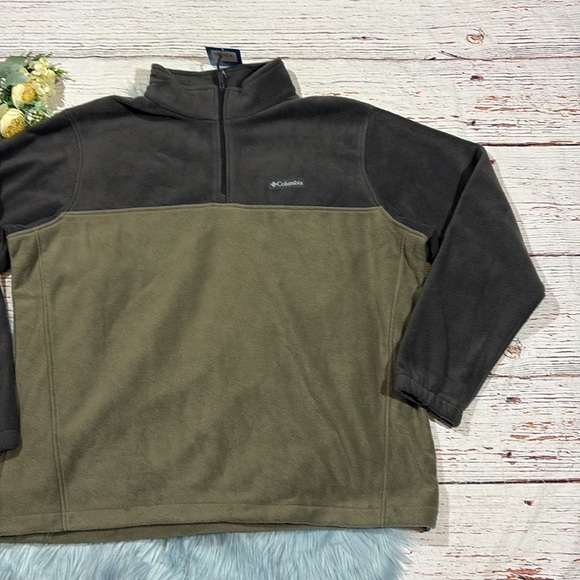 NWT Columbia Steens Mountain™ Half Zip Stone Green Fleece Pullover - Picture 6 of 9